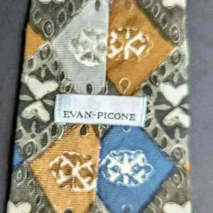 EVAN PICONE Men's 100% Silk Necktie Made In USA Designer Abstract